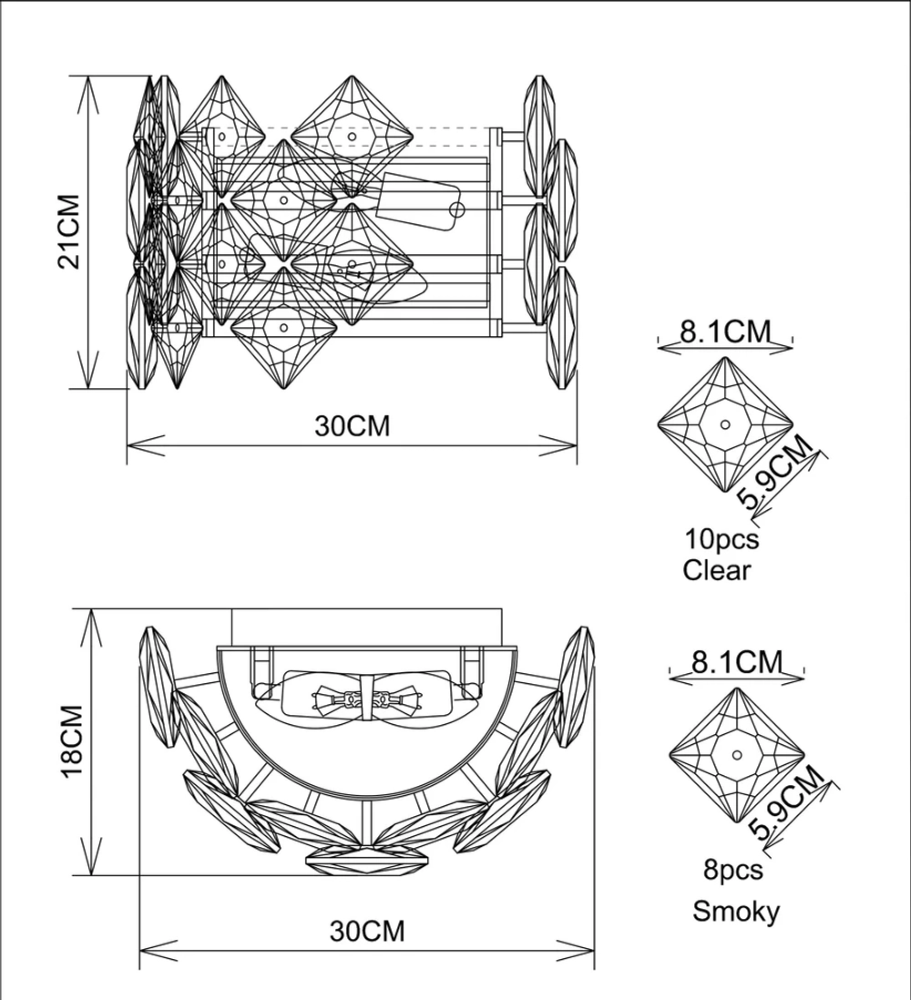 Настенный светильник Divinare ROSALINDA 7204/17 AP-2