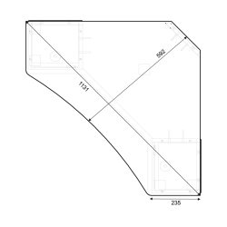 Тумба под телевизор угловая 044 (2у), белый