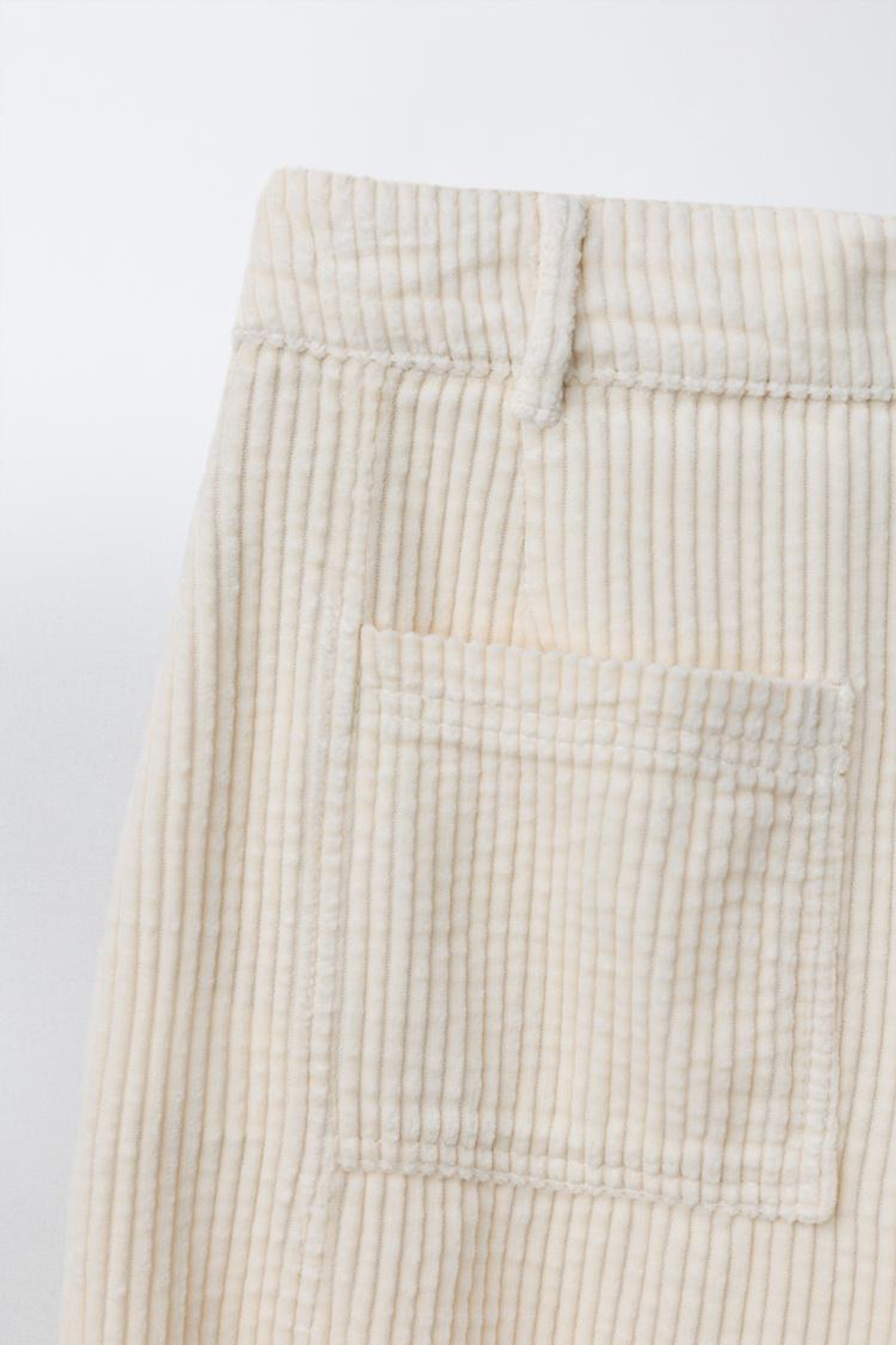 ZARA ВЕЛЬВЕТОВЫЕ БРЮКИ BARREL, СВЕТЛО-БЕЖЕВЫЙ