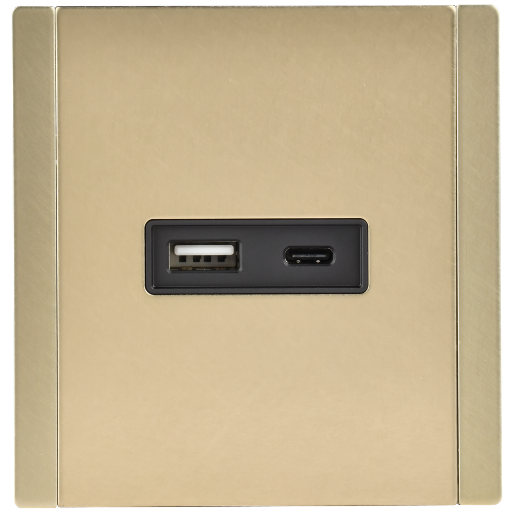 FORTE&PIANO Розетка USB A+C 3,1А FP650M металл шампань IEK