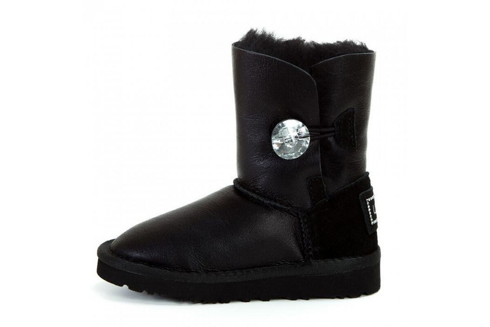 UGG Kids Bailey Button Bling Metallic Black