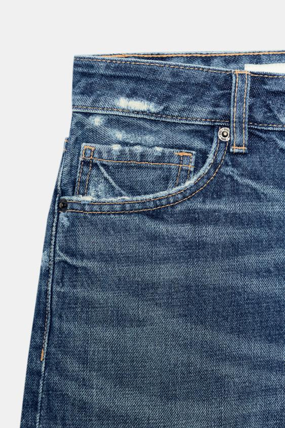 ZARA ДЖИНСОВЫЕ ШОРТЫ TRF СО СРЕДНЕЙ ПОСАДКОЙ, МОРСКОЙ СИНИЙ