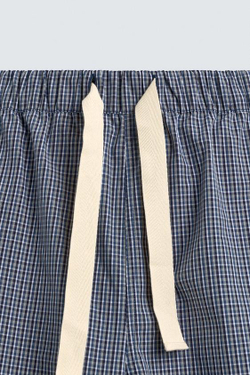 ZARA БРЮКИ RELAXED FIT В КЛЕТКУ С НАШИВКАМИ, МОРСКОЙ СИНИЙ