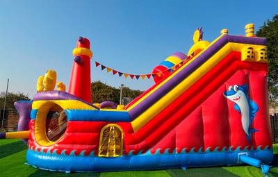 Коммерческий надувной батут «Затерянный остров», 10*9*6 м