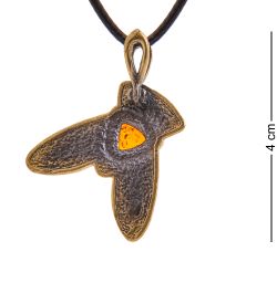 AM-3391 Подвеска «Мотылек Медведица» (латунь, янтарь)