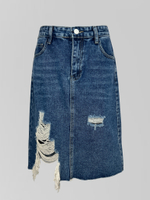 Джинсовая юбка удлиненная
