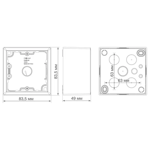 Donel R98 черный Коробка для накладного монтажа с встроенной рамкой 1-я, серия DA