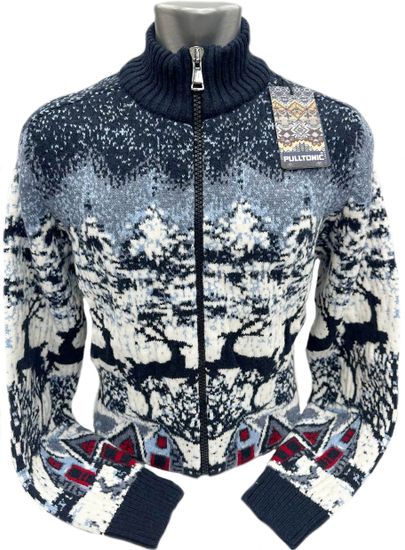 Pulltonic из шерсти и кашемира на полном замке "Сказочный" . Размер 50-54