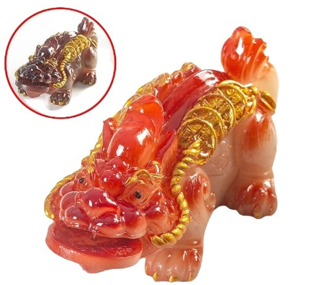 243077 Фигурка "Красный Дракон" h=5см, меняет цвет, красный