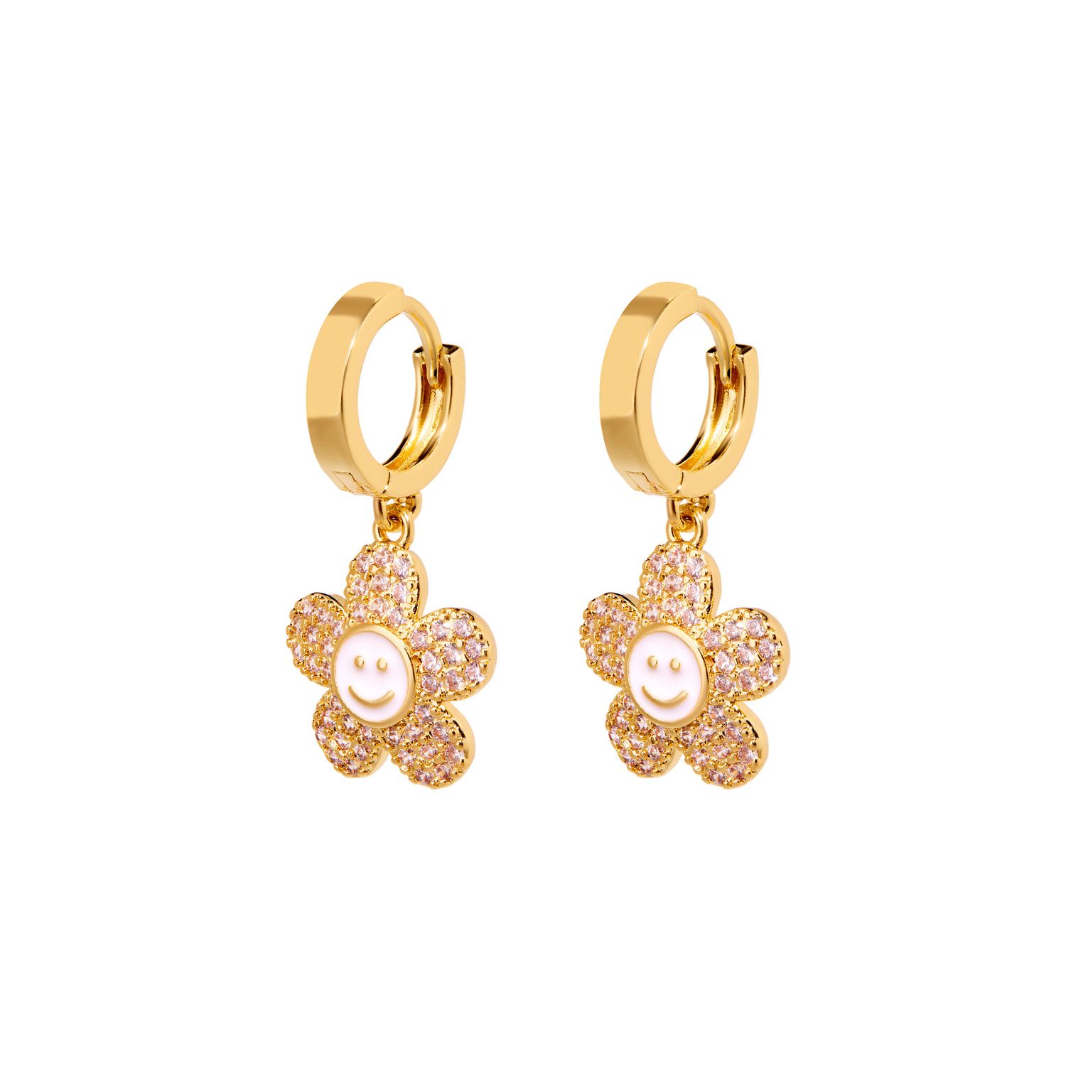 Серьги Smiley Enamel Flower Earrings