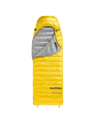 Мешок спальный Naturehike Ultralight CWZ400 L, 220х85 см, (правый) (ТК: +7°C), желтый