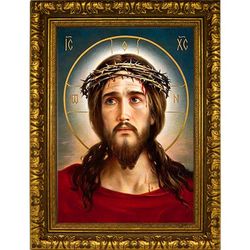 Иисус Христос в терновом венце. Икона на холсте.