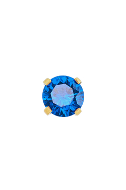 Серьги из серебра со вставками из выращенной синей шпинели