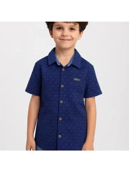 Рубашка с короткими рукавами для мальчика стрейч
