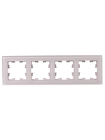 BRITE Рамка 4-местная РУ-4-2-Бр стекло розовый матовый IEK