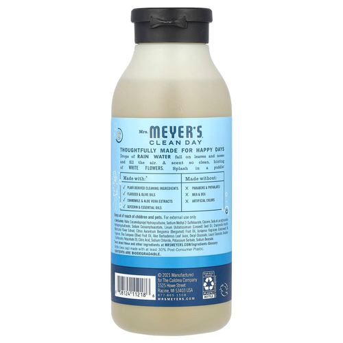 Mrs. Meyers Clean Day, Гель для душа, дождевая вода, 473 мл (16 жидк. унц.)