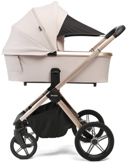 Детская коляска Peppy Monaco 2 в 1 Beige (бежевый), рама беж, шлифованный алюминий
