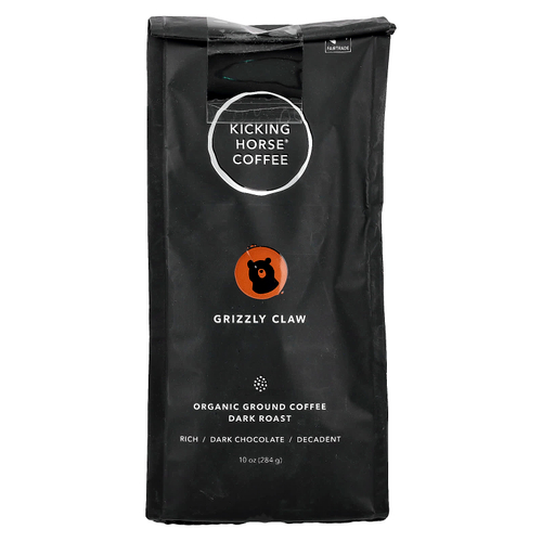 Kicking Horse, Grizzly Claw, органический молотый кофе, темная обжарка, 284 г (10 унций)