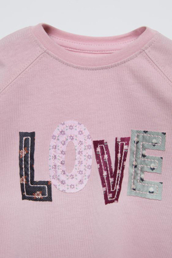 ZARA ФУТБОЛКА В СТИЛЕ ПЭЧВОРК, ЛИЛОВЫЙ