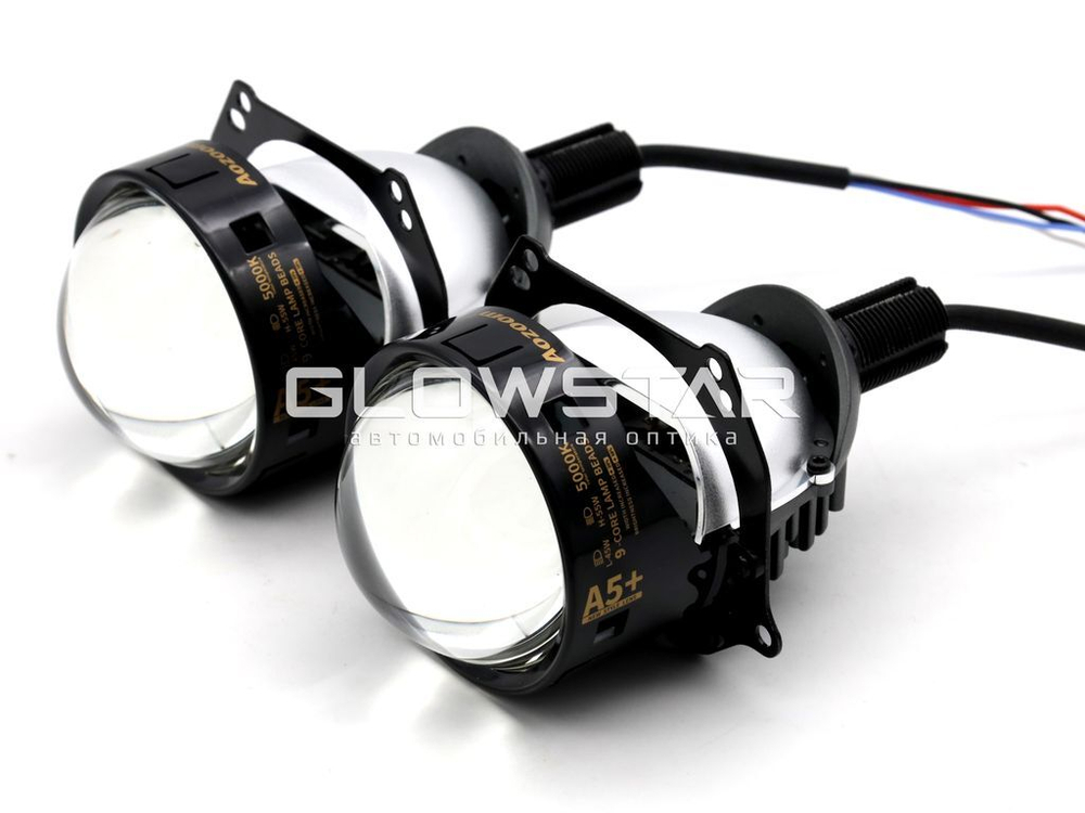 Билед модули Aozoom A5+ Bi-Led 2023 New, 3.0 дюйма, 35w, 9-16v, крепление 3R и винтом, драйвер встроенный (комплект, 2шт)