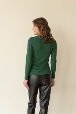Лонгслив зеленый  из вискозы