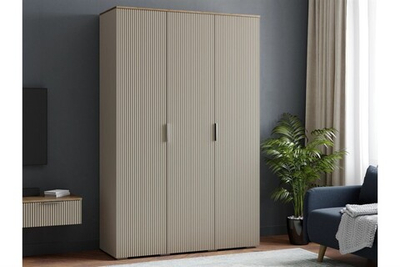 Распашной трехсекционный шкаф Салерно 3 (МДФ) SF-022 Сантьяго Кашемир 5981 BS 135*50*212 см, Бежевый   Фиеста