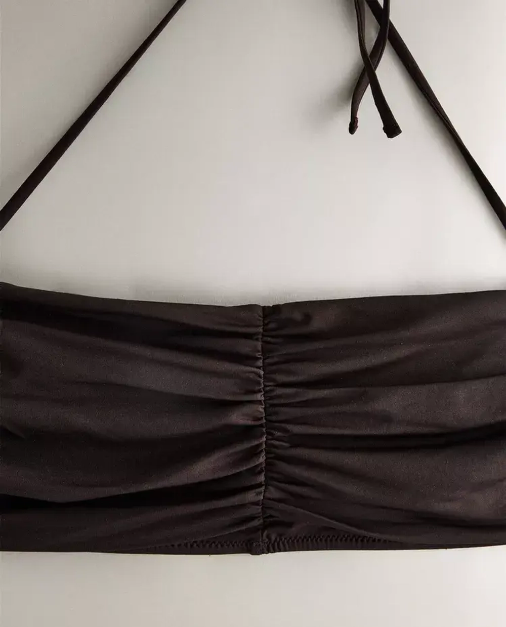 ZARA HOME ПЛЯЖНЫЙ ТОП БЕЗ БРЕТЕЛЕЙ, КОРИЧНЕВЫЙ