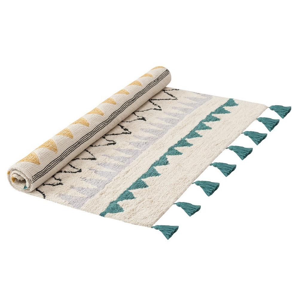 Ковер из хлопка с контрастным этническим орнаментом из коллекции ethnic, 160x230 см