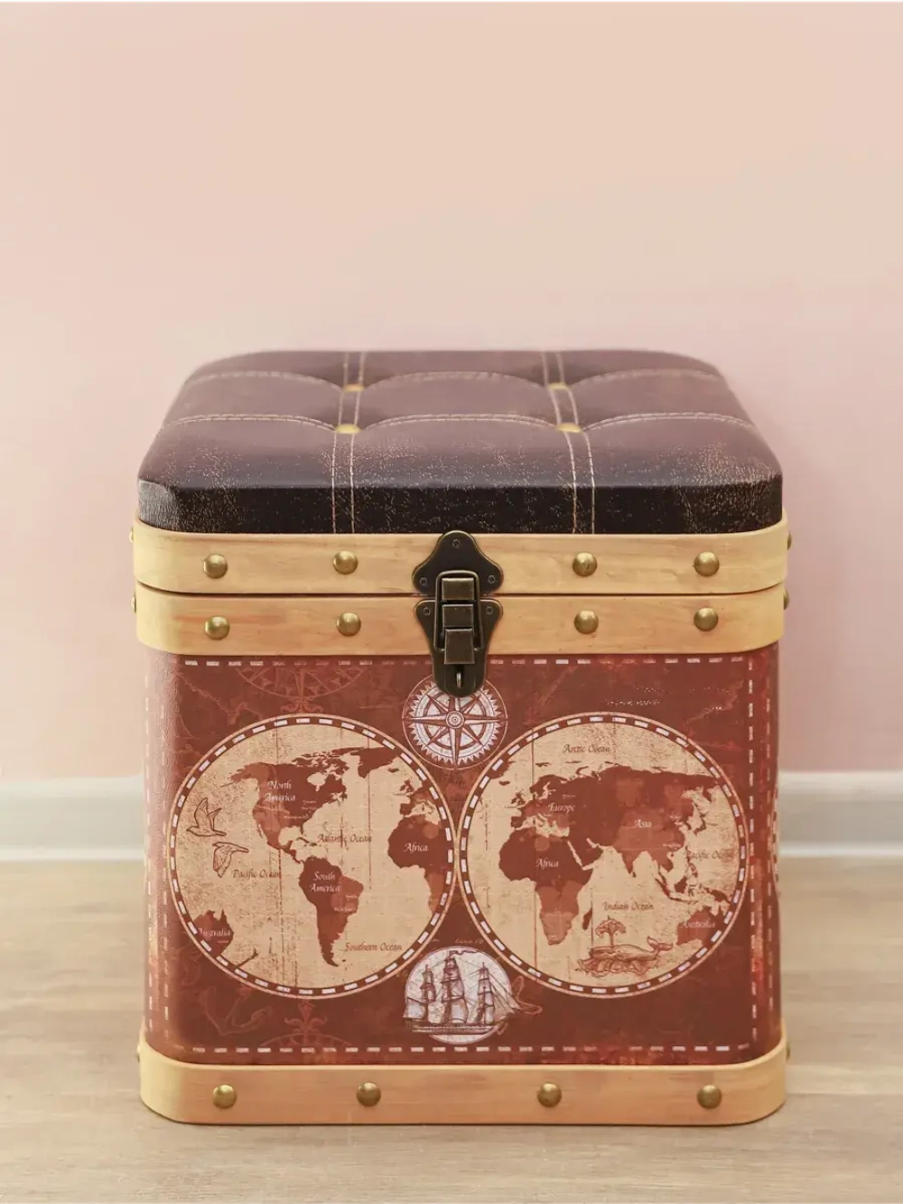 Пуфик для прихожей с ящиком 48*48*49 см