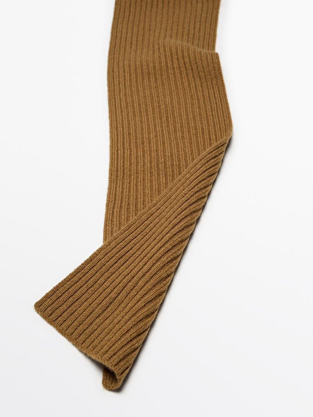 Massimo Dutti Тонкий шарф из ткани в рубчик, горчично-желтый