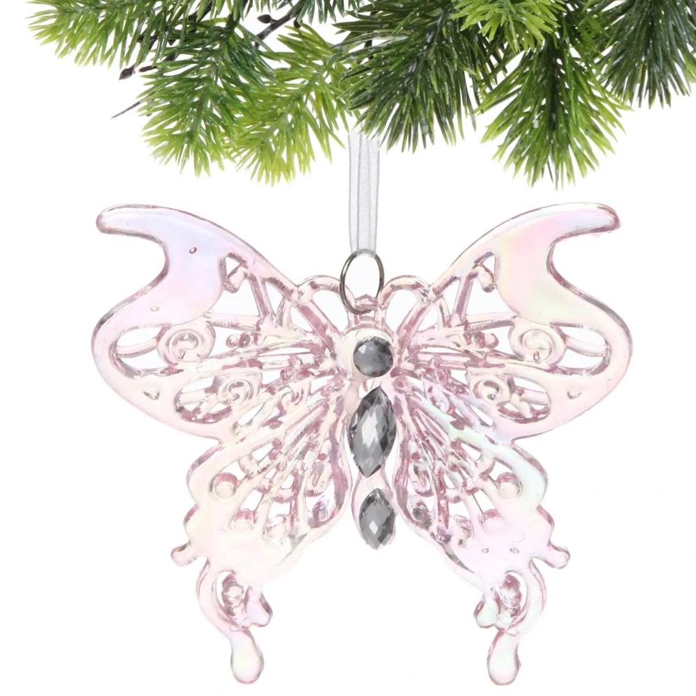 Подвеска «Волшебная бабочка» 10*11 см, Розовый