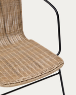 Уличный стул Eltiera из искусственного ротанга с черной стальной рамой