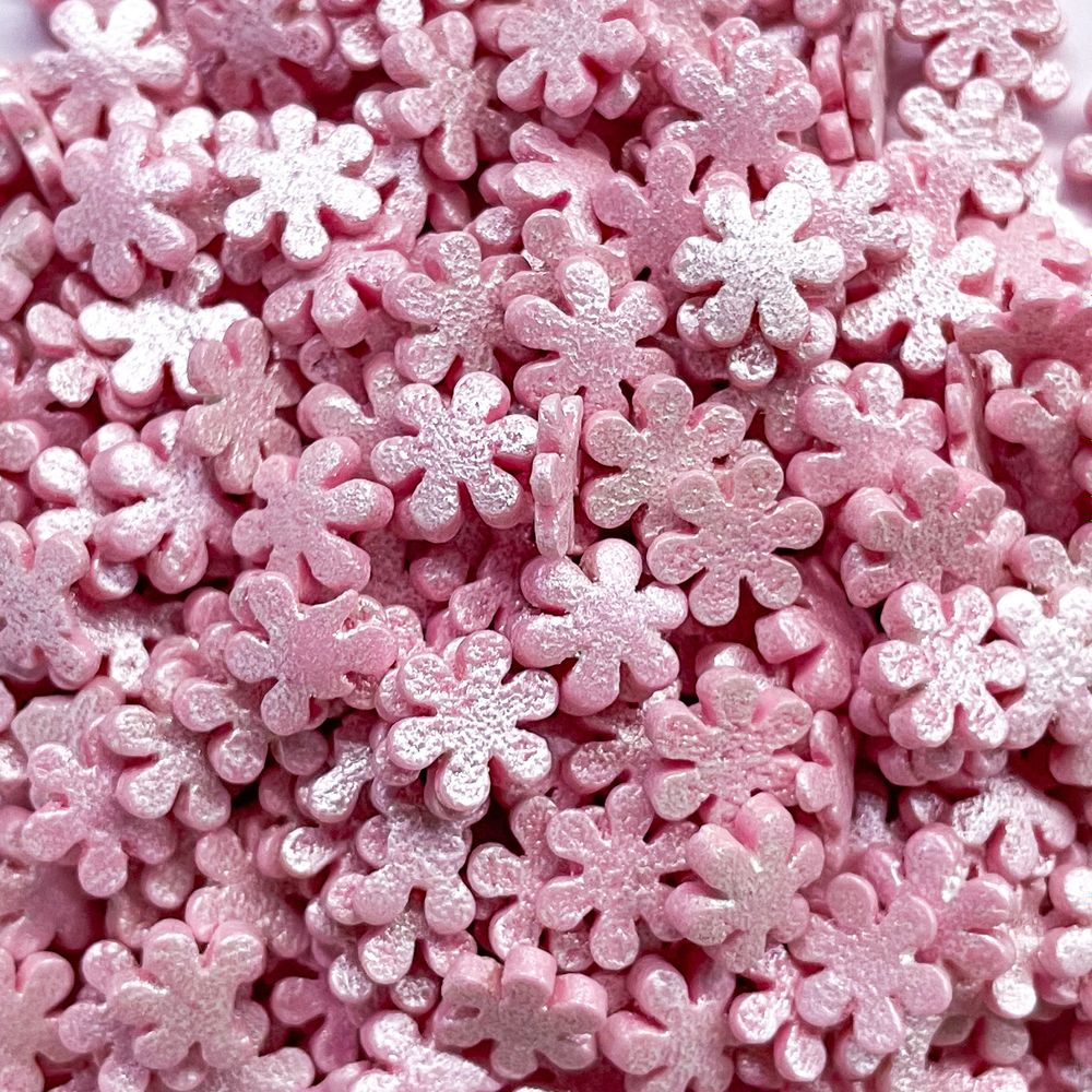 Посыпка &quot;Снежинки&quot; розовые перламутровые,50г
