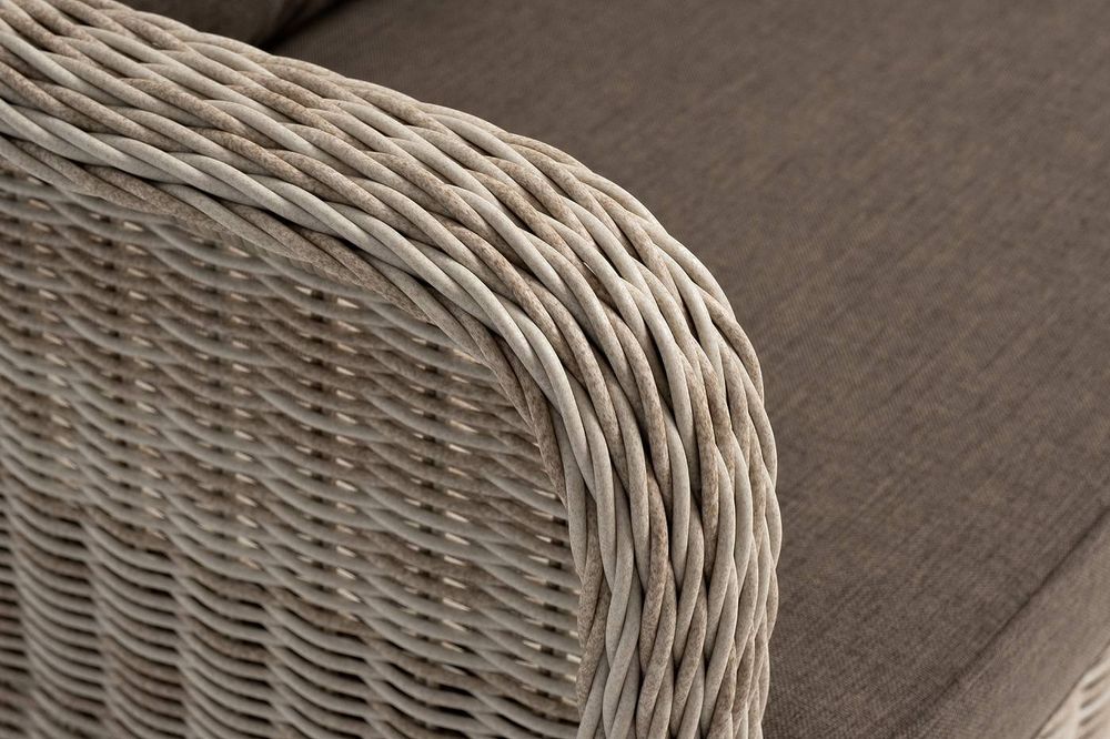 "Гляссе" диван трехместный из искусственного ротанга, цвет бежевый