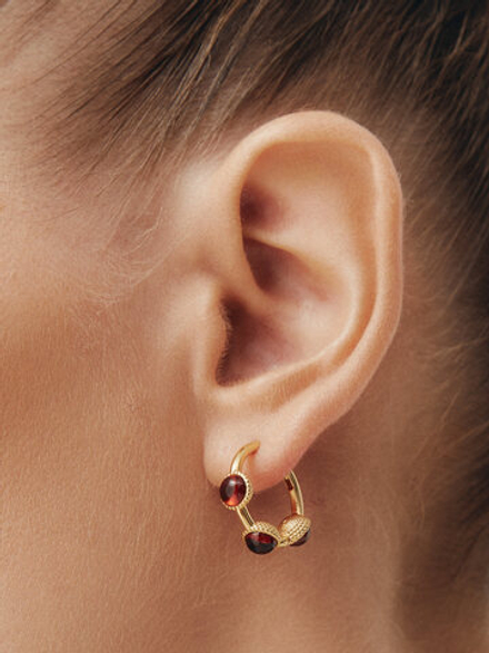 Серьги-кликеры КОЛТ позолота с гранатами