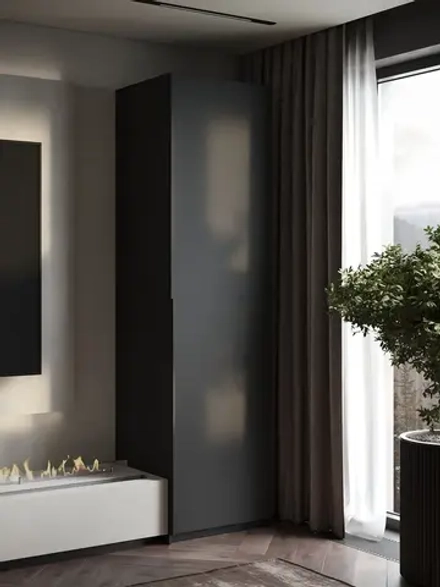 Шкаф распашной Soho, темно-серый, 61 см