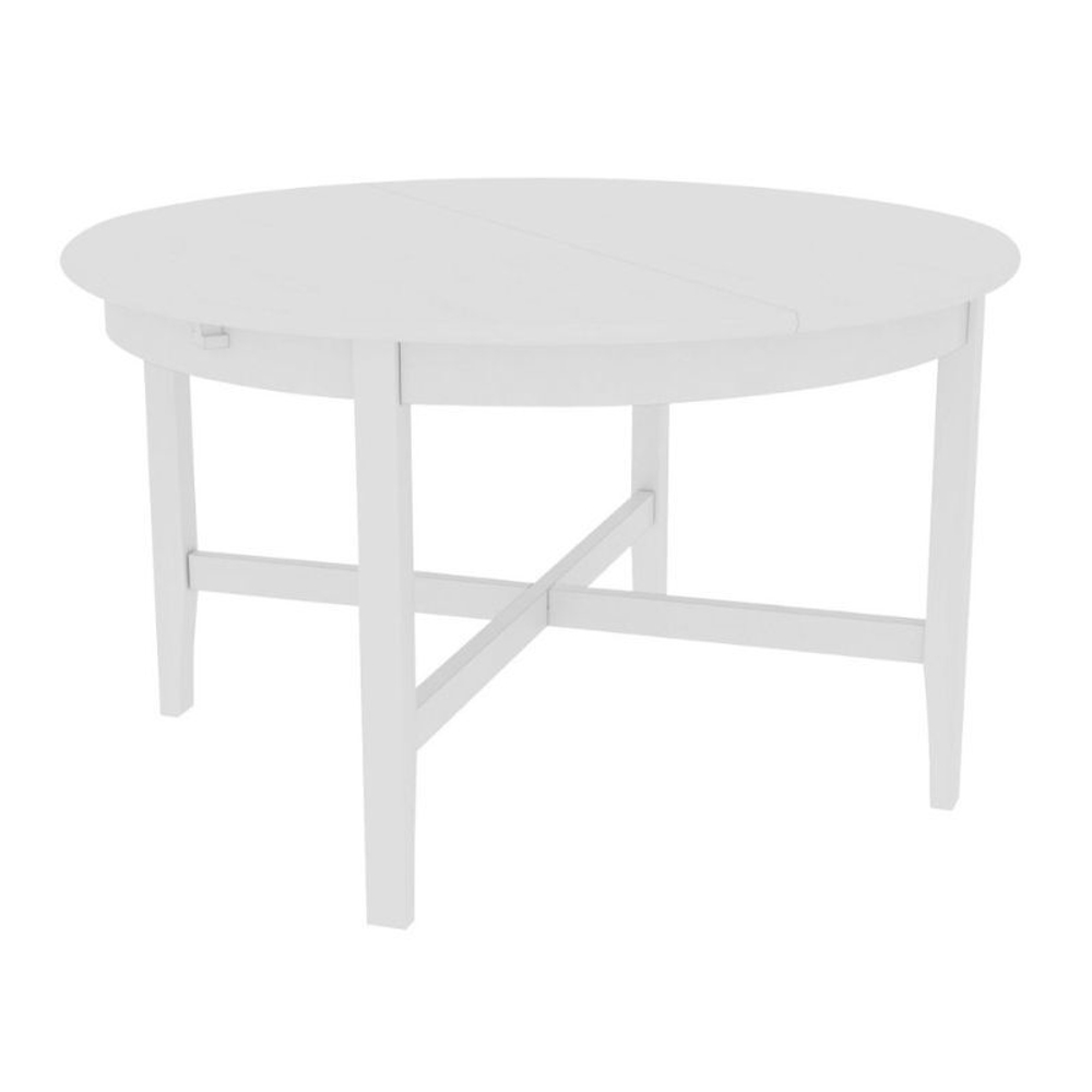 Стол обеденный, 126 (171)х74х126, Кантри, круглый, белый лак