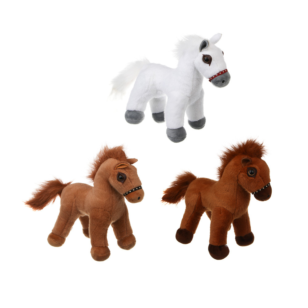 СНОУ БУМ Мягкий сувенир Лошадка 25 см, полиэстер, 3 дизайна