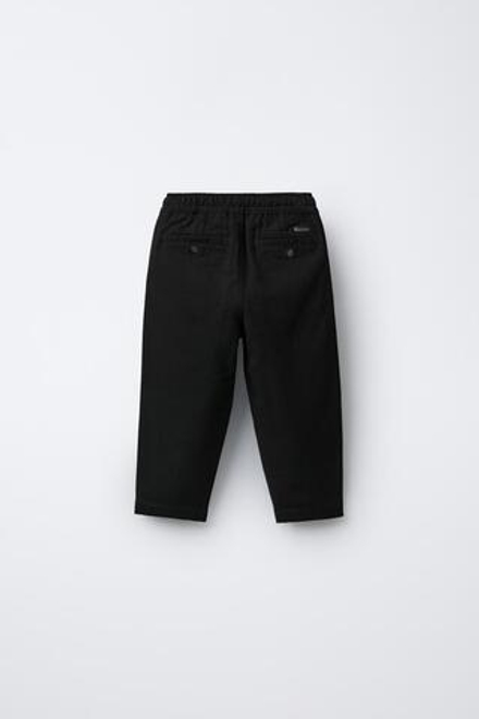 ZARA БРЮКИ ЧИНОС ИЗ МЯГКОЙ ТКАНИ, ЧЕРНЫЙ