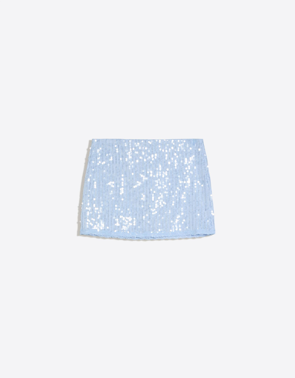Мини-юбка с кружевом и пайетками - BERSHKA