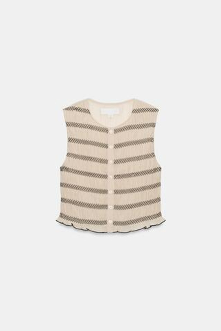 ZARA ТОП-ЖИЛЕТ С КОМБИНИРОВАННЫМИ ШВАМИ, ПЕСОЧНЫЙ