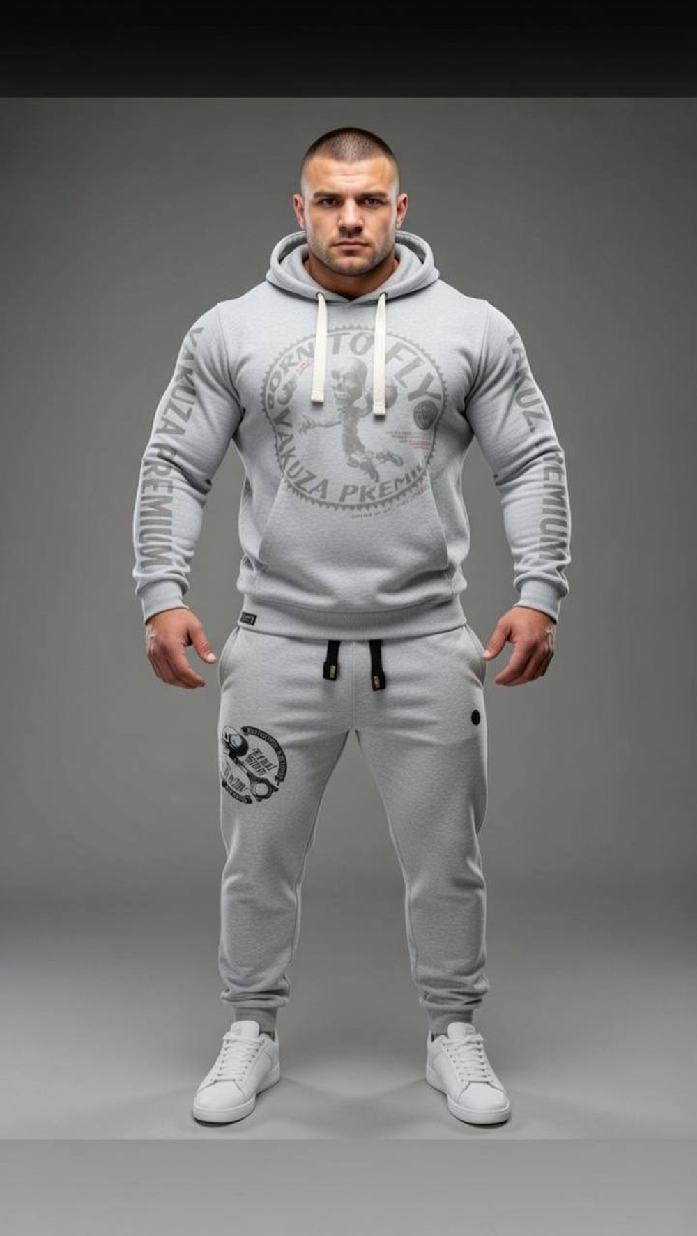 Худи серое Yakuza Premium 4022