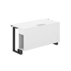 SP.0116.WH.WH.AN / Модуль прямой 1200х600х750 / столешница:белый, подстолье:белый, металлокаркас:антрацит, лючок:серый