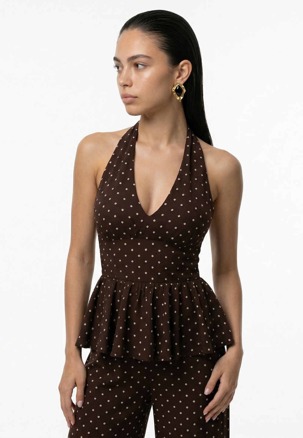 Блуза-топ с баской