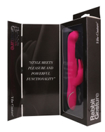 Розовый вибратор со стимулятором клитора - 22 см. (Цвет: розовый)