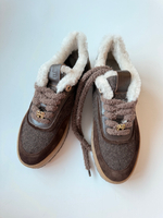 Короткие зимние комбинированные кеды KASSA