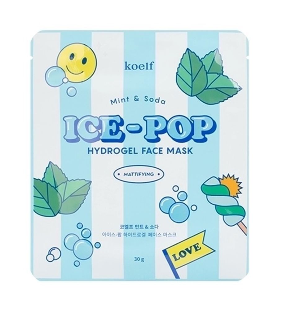 Koelf Маска гидрогелевая для лица c мятой и содой – Mint&amp;soda hydrogel face mask, 30г