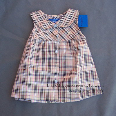 Платье клетчатое с отложным воротником без рукавов