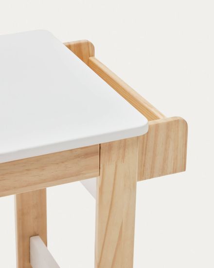 Serwa Письменный стол из белого МДФ с ножками из массива сосны La Forma Испания 