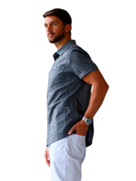 Рубашка медицинская мужская Доктор стиль Терапи на кнопках, серый, 46